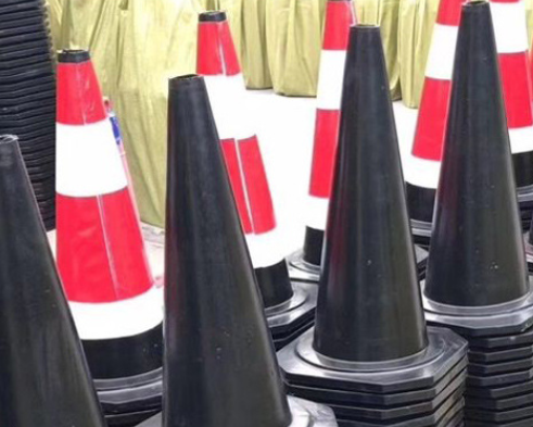 Black Rubber Traffic Cone - Product View

