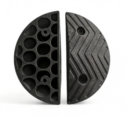 Chevron Pattern Rubber Speed Bump - End Caps Detail

