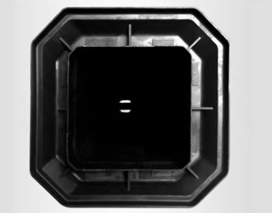 Black Squared Traffic Cone - Reflective Detail
