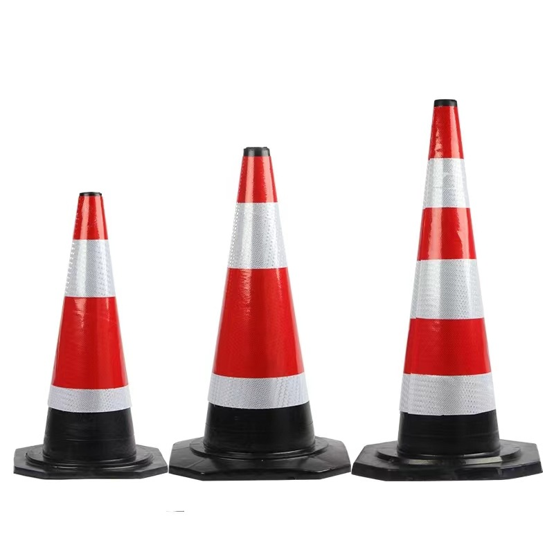 Black Rubber Traffic Cone - Size Options
