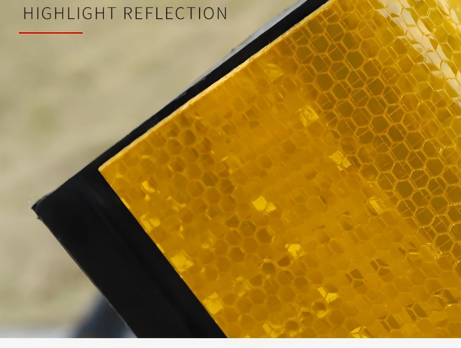 Thick L-Shape Square Corner Protector - Reflective Strip Detail

